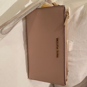 Michael Kors double zip wallet peach